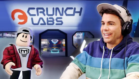 CrunchLabs YouTube thumbnail with Mark Rober